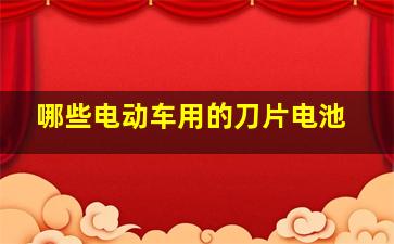 哪些电动车用的刀片电池