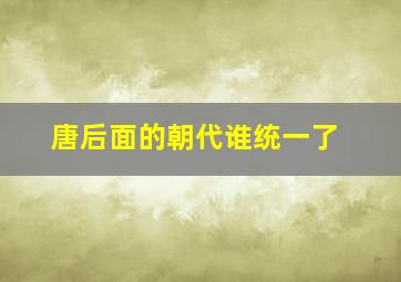 唐后面的朝代谁统一了