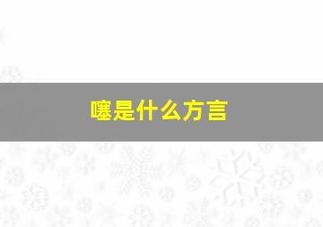 噻是什么方言