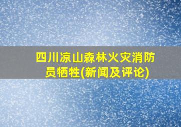 四川凉山森林火灾消防员牺牲(新闻及评论)