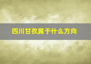 四川甘孜属于什么方向