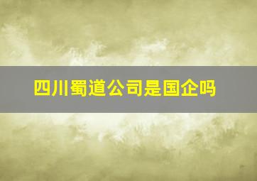 四川蜀道公司是国企吗