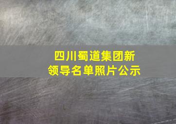 四川蜀道集团新领导名单照片公示