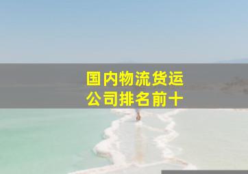 国内物流货运公司排名前十