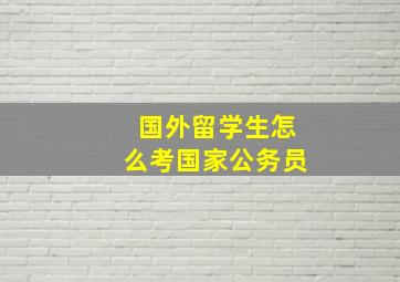 国外留学生怎么考国家公务员