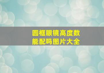 圆框眼镜高度数能配吗图片大全