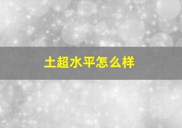 土超水平怎么样