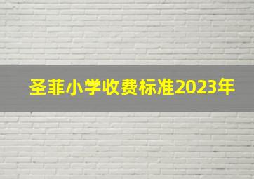 圣菲小学收费标准2023年