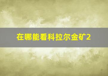 在哪能看科拉尔金矿2