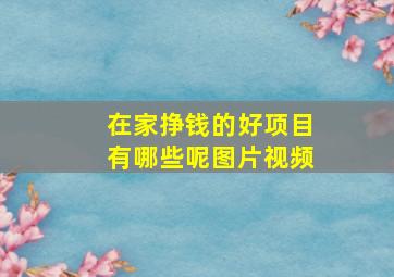 在家挣钱的好项目有哪些呢图片视频