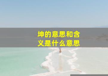 坤的意思和含义是什么意思