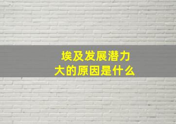 埃及发展潜力大的原因是什么