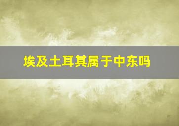 埃及土耳其属于中东吗