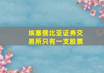 埃塞俄比亚证券交易所只有一支股票