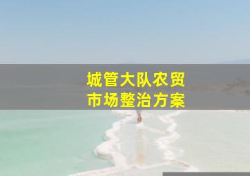 城管大队农贸市场整治方案