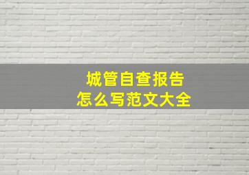 城管自查报告怎么写范文大全