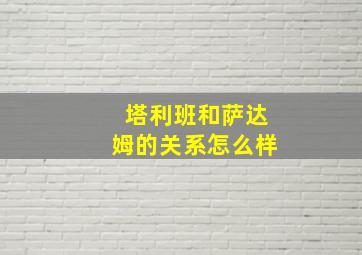 塔利班和萨达姆的关系怎么样