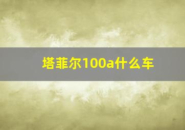 塔菲尔100a什么车