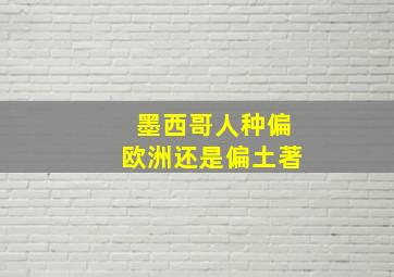 墨西哥人种偏欧洲还是偏土著