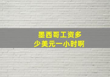 墨西哥工资多少美元一小时啊