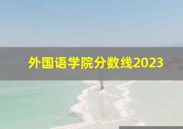 外国语学院分数线2023