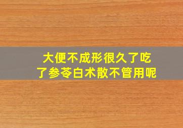 大便不成形很久了吃了参苓白术散不管用呢