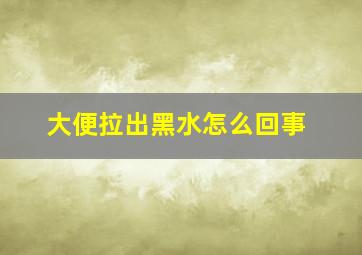 大便拉出黑水怎么回事