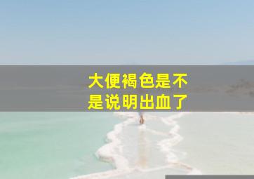 大便褐色是不是说明出血了