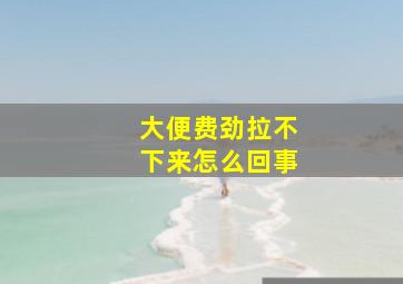 大便费劲拉不下来怎么回事