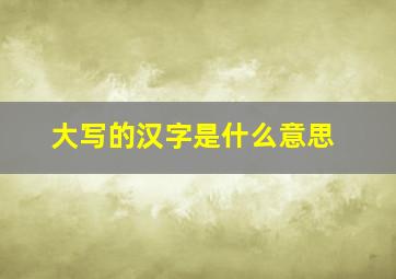 大写的汉字是什么意思