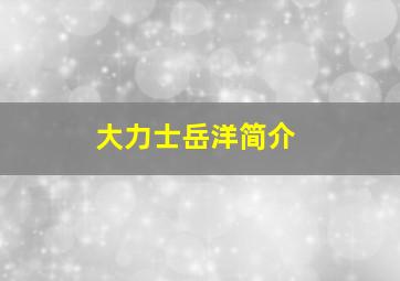 大力士岳洋简介