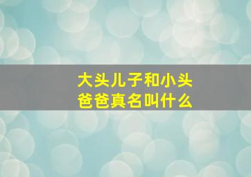 大头儿子和小头爸爸真名叫什么