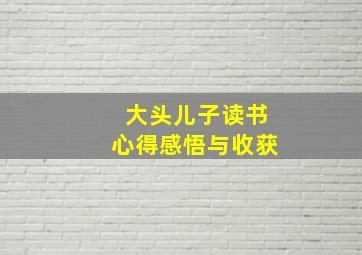 大头儿子读书心得感悟与收获