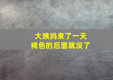 大姨妈来了一天褐色的后面就没了