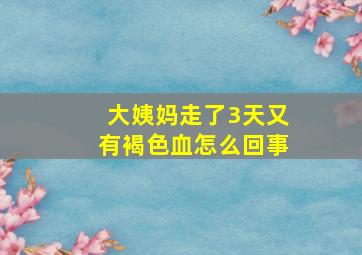 大姨妈走了3天又有褐色血怎么回事