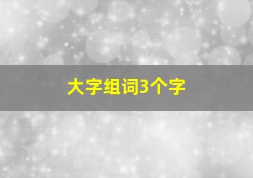 大字组词3个字