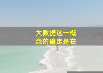 大数据这一概念的确定是在