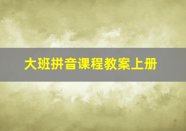 大班拼音课程教案上册