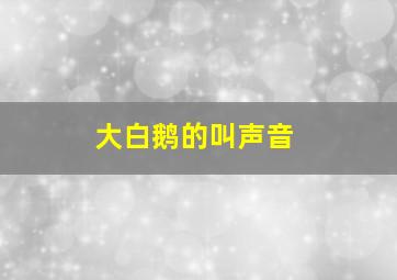 大白鹅的叫声音