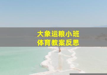 大象运粮小班体育教案反思