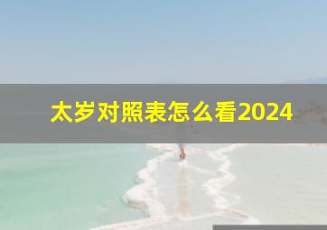 太岁对照表怎么看2024