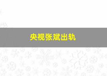 央视张斌出轨