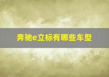 奔驰e立标有哪些车型