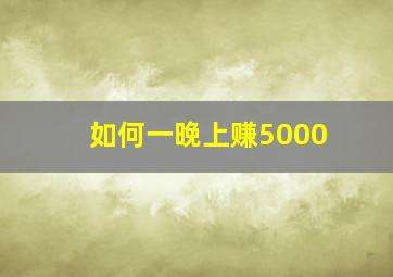 如何一晚上赚5000