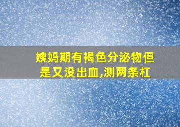 姨妈期有褐色分泌物但是又没出血,测两条杠