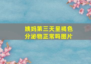 姨妈第三天呈褐色分泌物正常吗图片