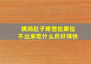 姨妈肚子疼想拉屎拉不出来吃什么药好得快