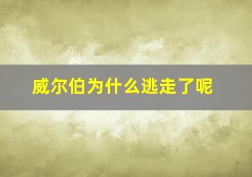 威尔伯为什么逃走了呢