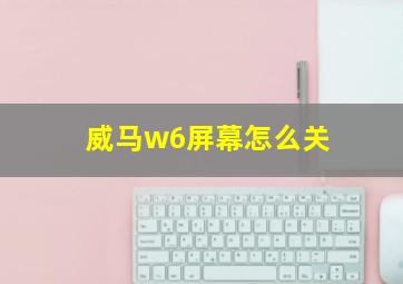 威马w6屏幕怎么关