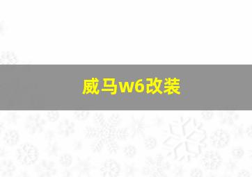 威马w6改装